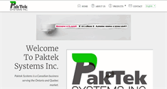 Desktop Screenshot of pakteksystems.com